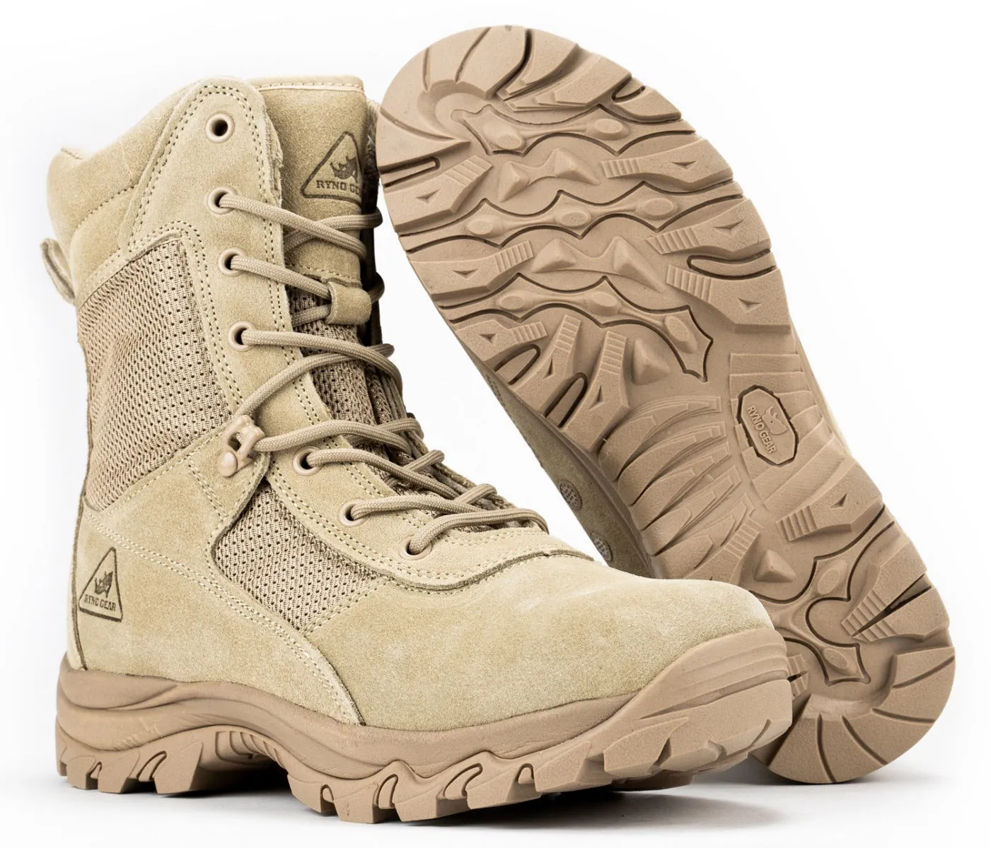 8" CoolMax Ryno Gear Tactical Combat Boots (Beige)