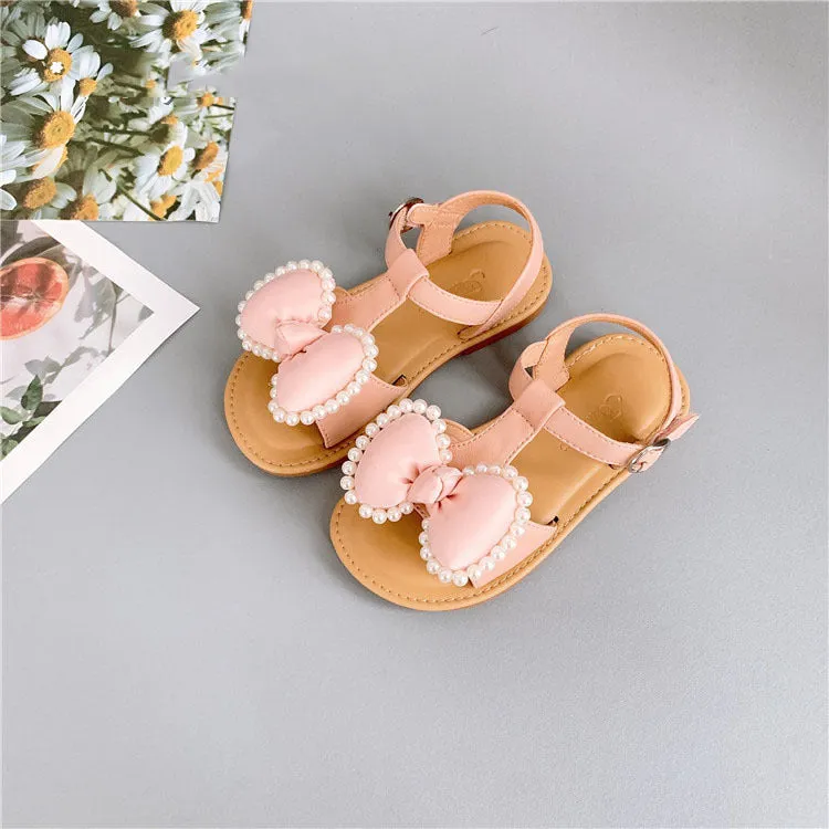 Children's Fashion Girls Casual Sandals with Bowknot & Velcro – Stylish, Comfortable Kids Shoes for Summer