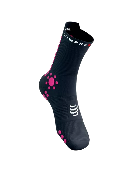 Compressport Unisex's Pro Racing Socks V4.0 Trail - Magnet/Magenta