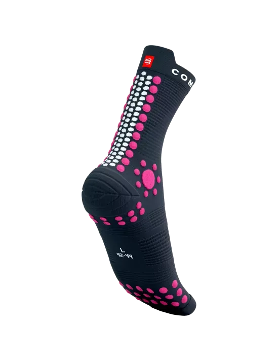 Compressport Unisex's Pro Racing Socks V4.0 Trail - Magnet/Magenta