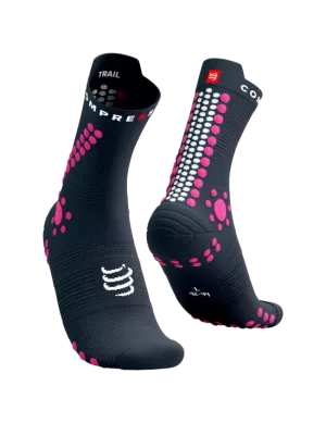 Compressport Unisex's Pro Racing Socks V4.0 Trail - Magnet/Magenta