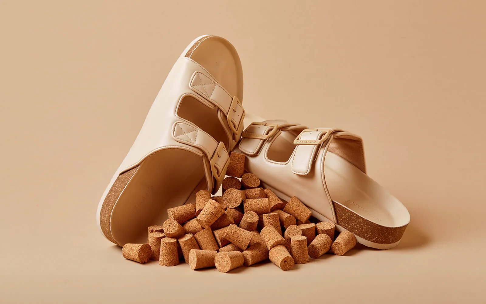 Cork Sandals : Rich Cream