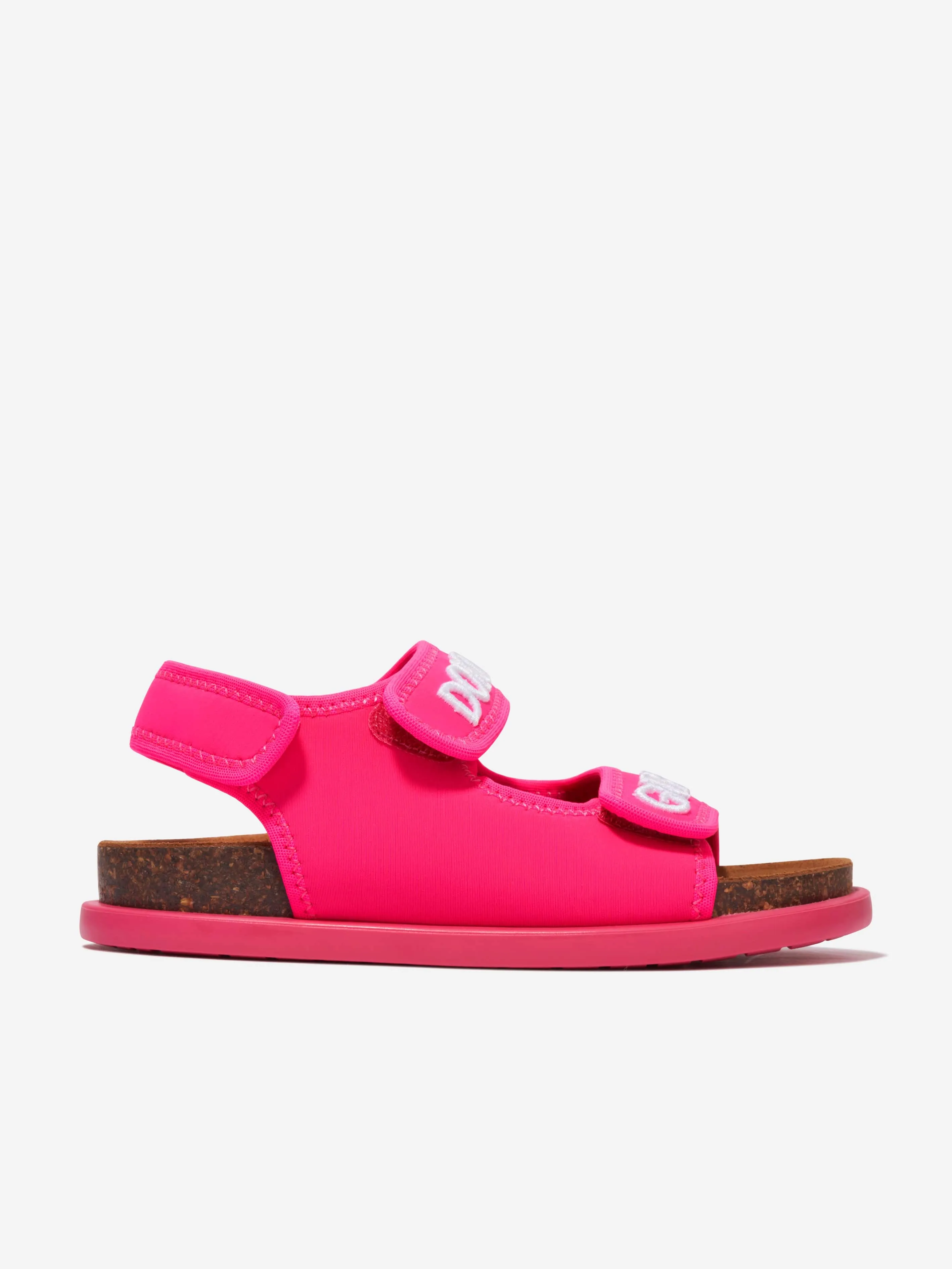 Dolce & Gabbana Girls Lycra Logo Sandals in Pink