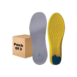 Dr Foot Gel Insoles Pair | For Walking, Running Shoes | All Day Comfort Shoe Inserts With Dual Gel Technology | Ideal Full-Length Sole For Every Shoe | For Both Men & Women - 1 Pair (Free) (Pack of 3)