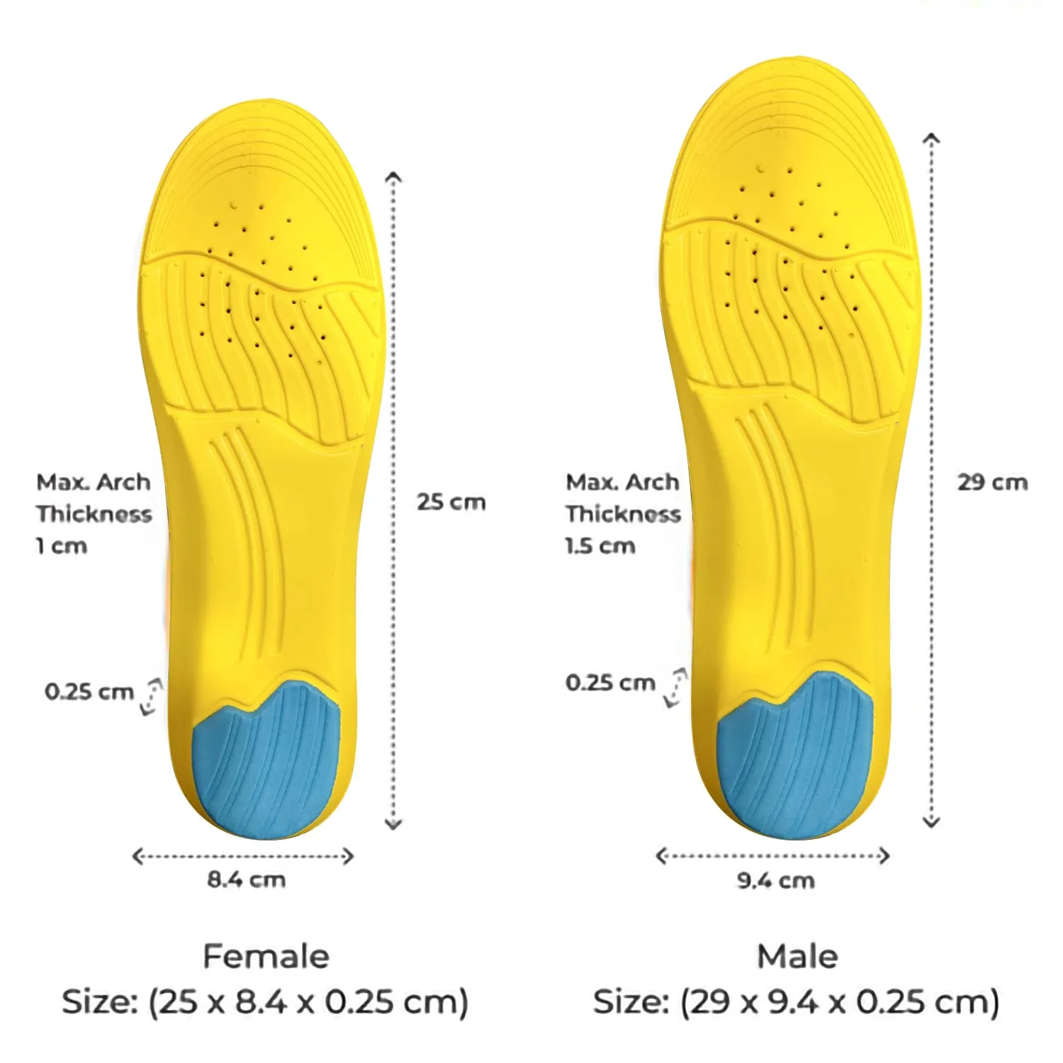 Dr Foot Gel Insoles Pair | For Walking, Running Shoes | All Day Comfort Shoe Inserts With Dual Gel Technology | Ideal Full-Length Sole For Every Shoe | For Both Men & Women - 1 Pair (Free) (Pack of 3)