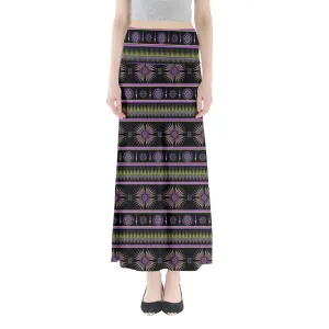 Evening Feather Wheel Full Length Maxi Skirt