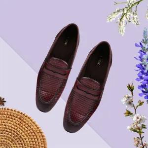 Ezok Leather Brown Casual Loafer Shoes For Men