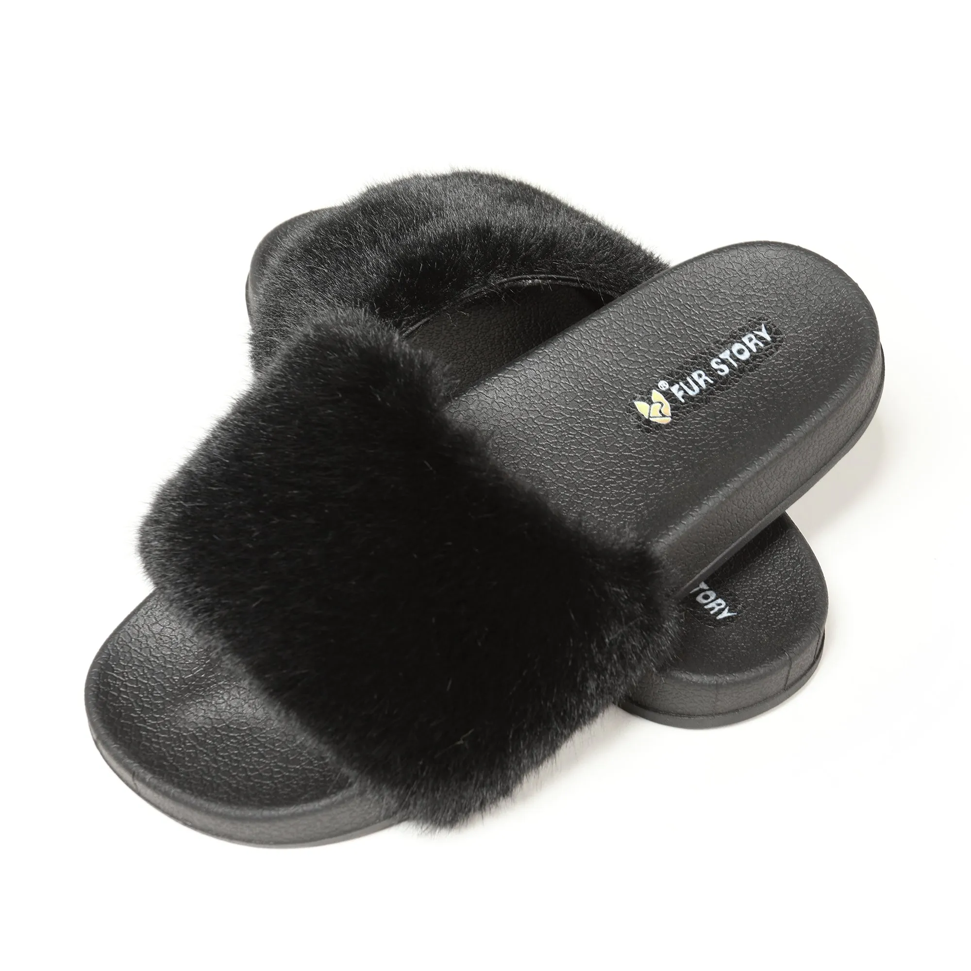 Furry Slides Sandals (Flat)