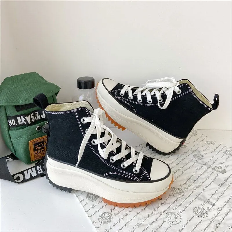 High Top Canvas Super High Platform Sneakers