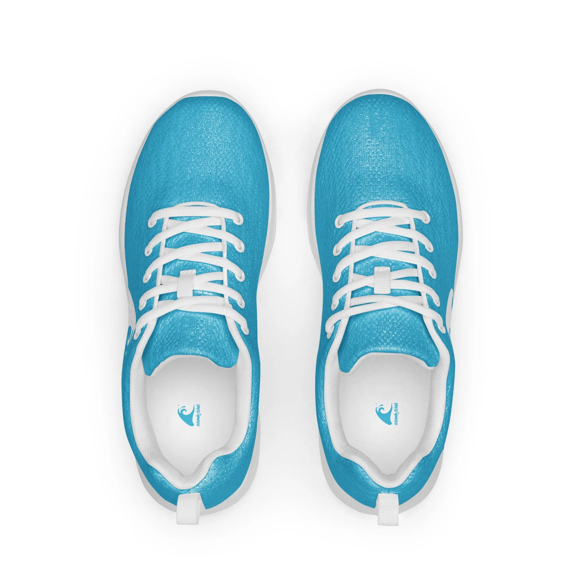 Men’s Ocean Aqua Blue Athleisure Shoes with Extremely Stoked Epic Wave Logo