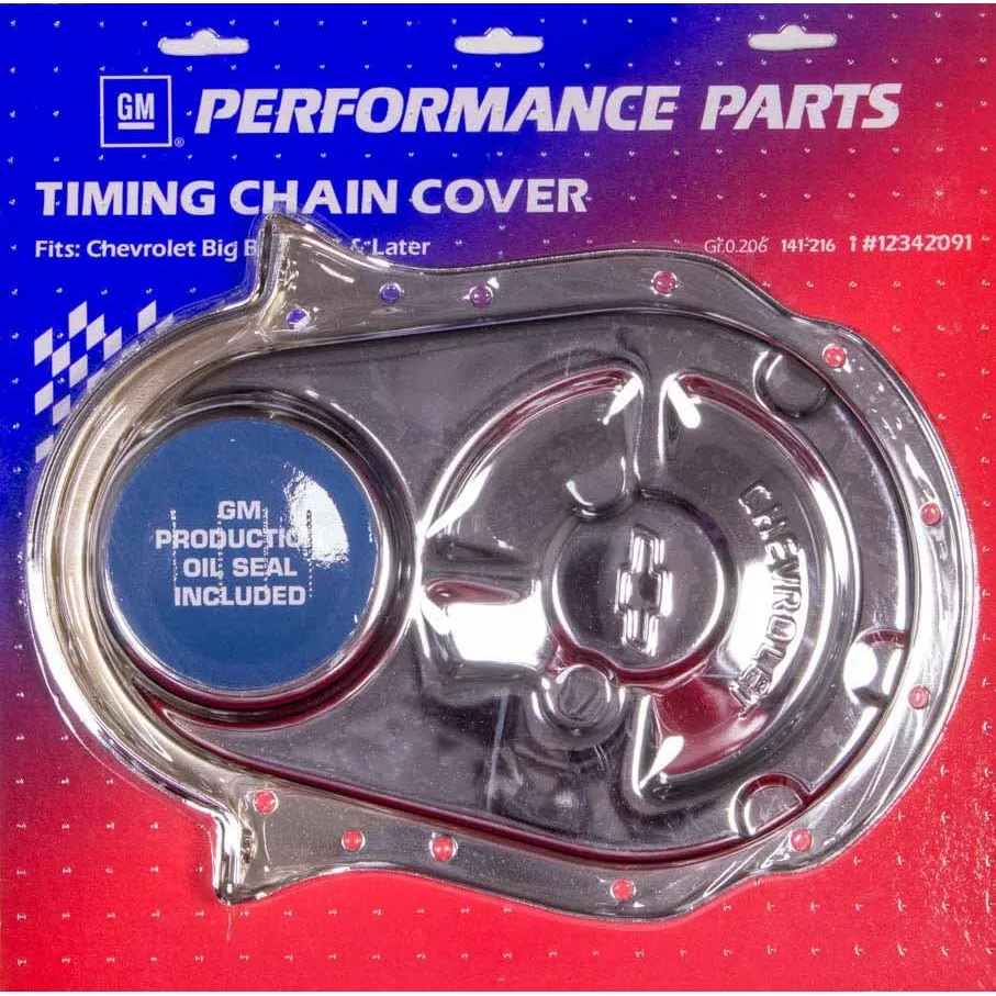 Proform 1-Piece Timing Cover - Chevrolet / Bowtie Logo - Chrome - Big Block Chevy 1965-90