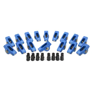 Proform Full Roller Rocker Arm - 3/8 in Stud Mount - 1.50 Ratio - Blue Anodized - Small Block Chevy - Set of 16