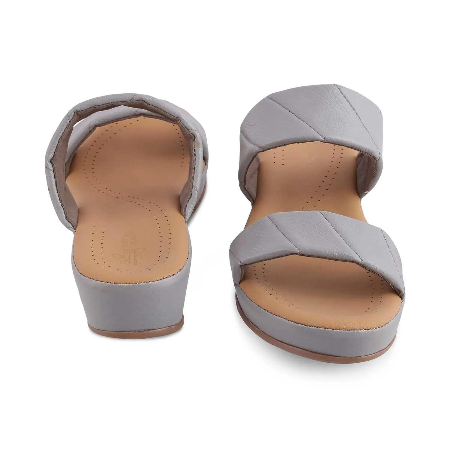 The Vacks Grey Women's Casual Wedge Sandals Tresmode