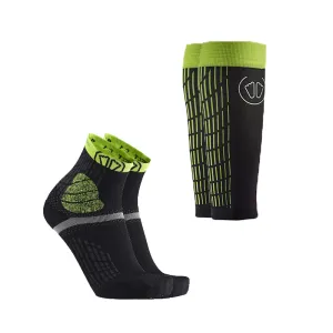 Trail Protect socks   Ultralight Run Calf sleeves black/yellow