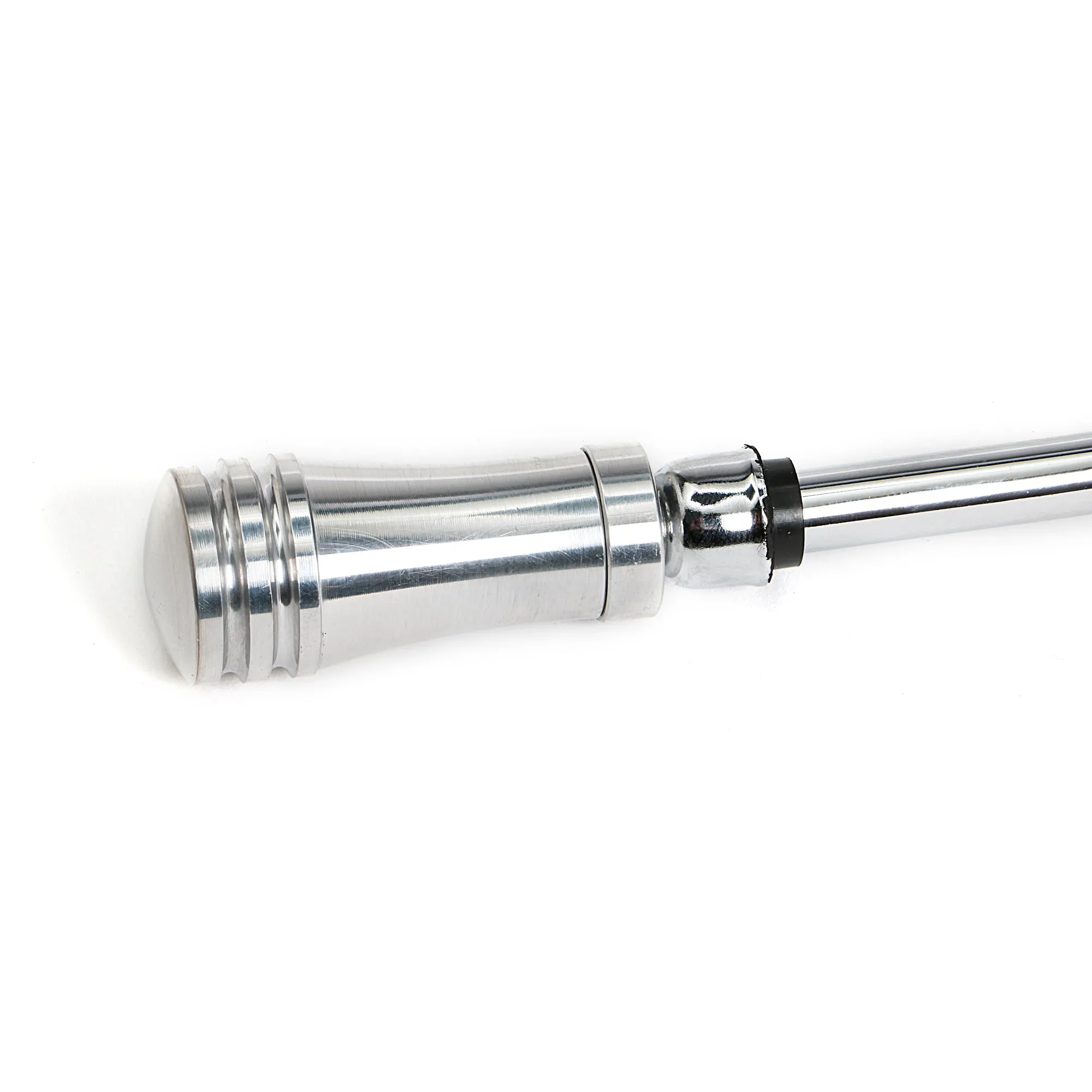 Trans-Dapt Oil Dipstick - Solid Tube - 26" Long - Steel - Chrome - Polished Aluminum - Handle - SB Chevy