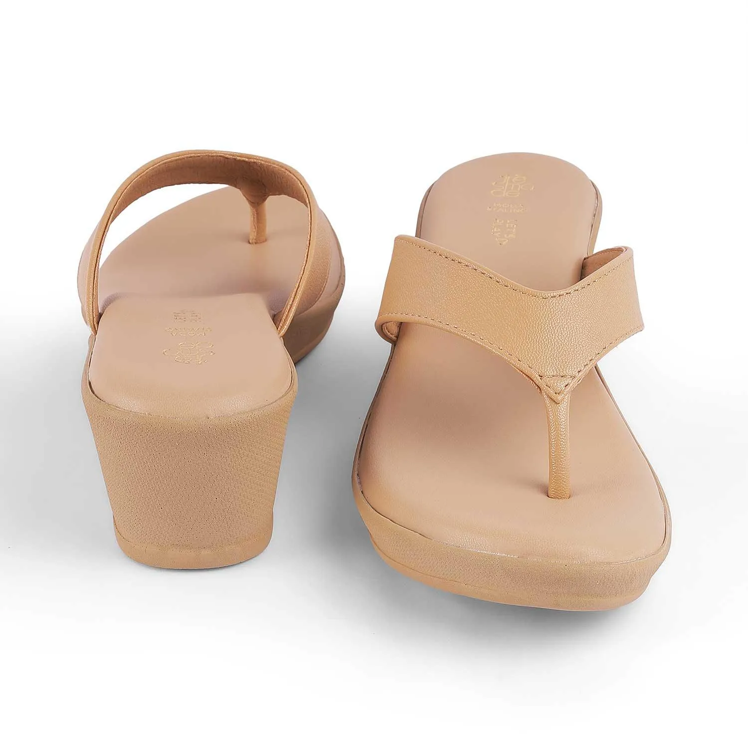 Tresmode Terni Beige Women's Casual Wedge Sandals