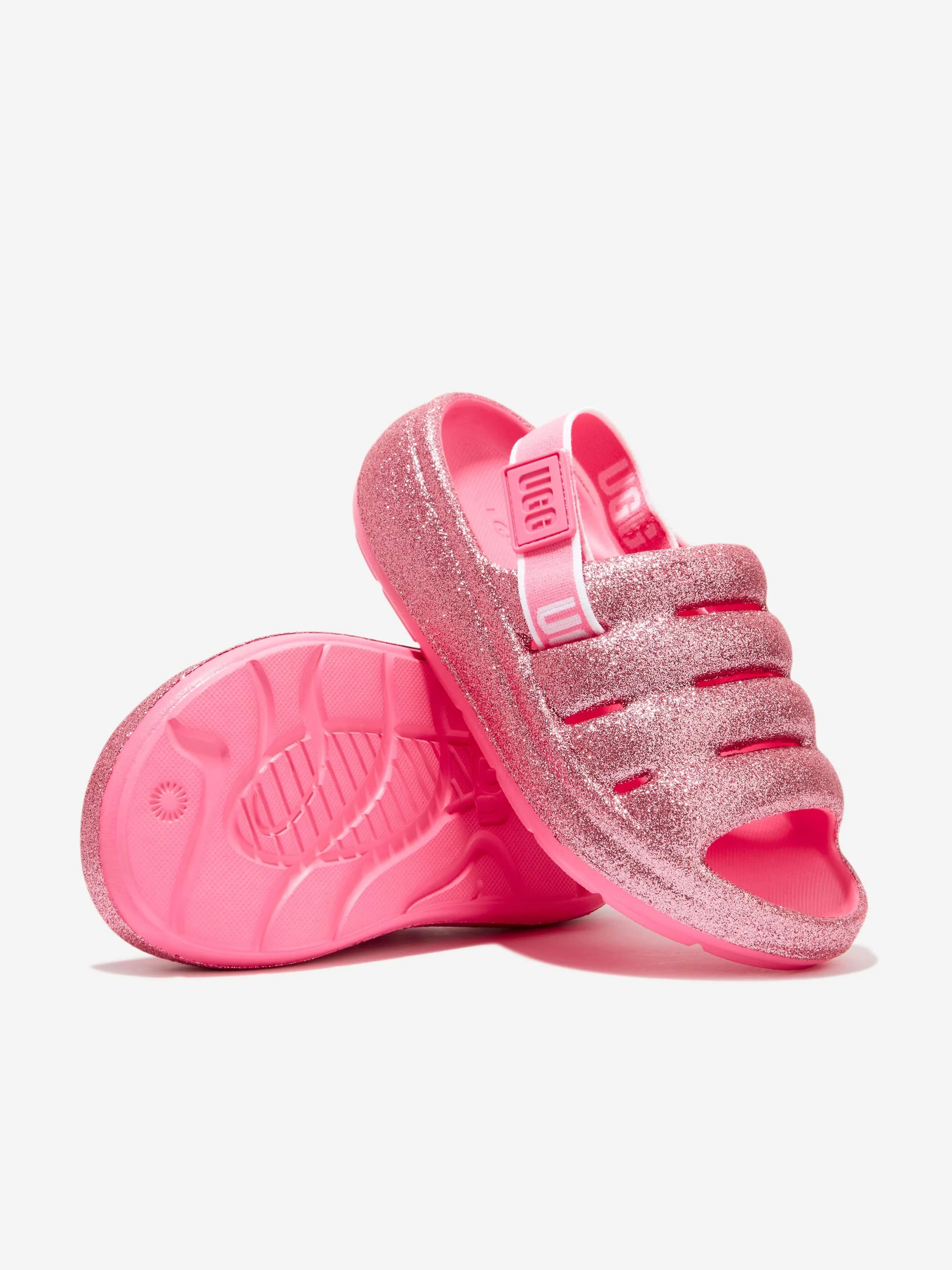 UGG Girls Glitter Sport Yeah Sandals in Pink