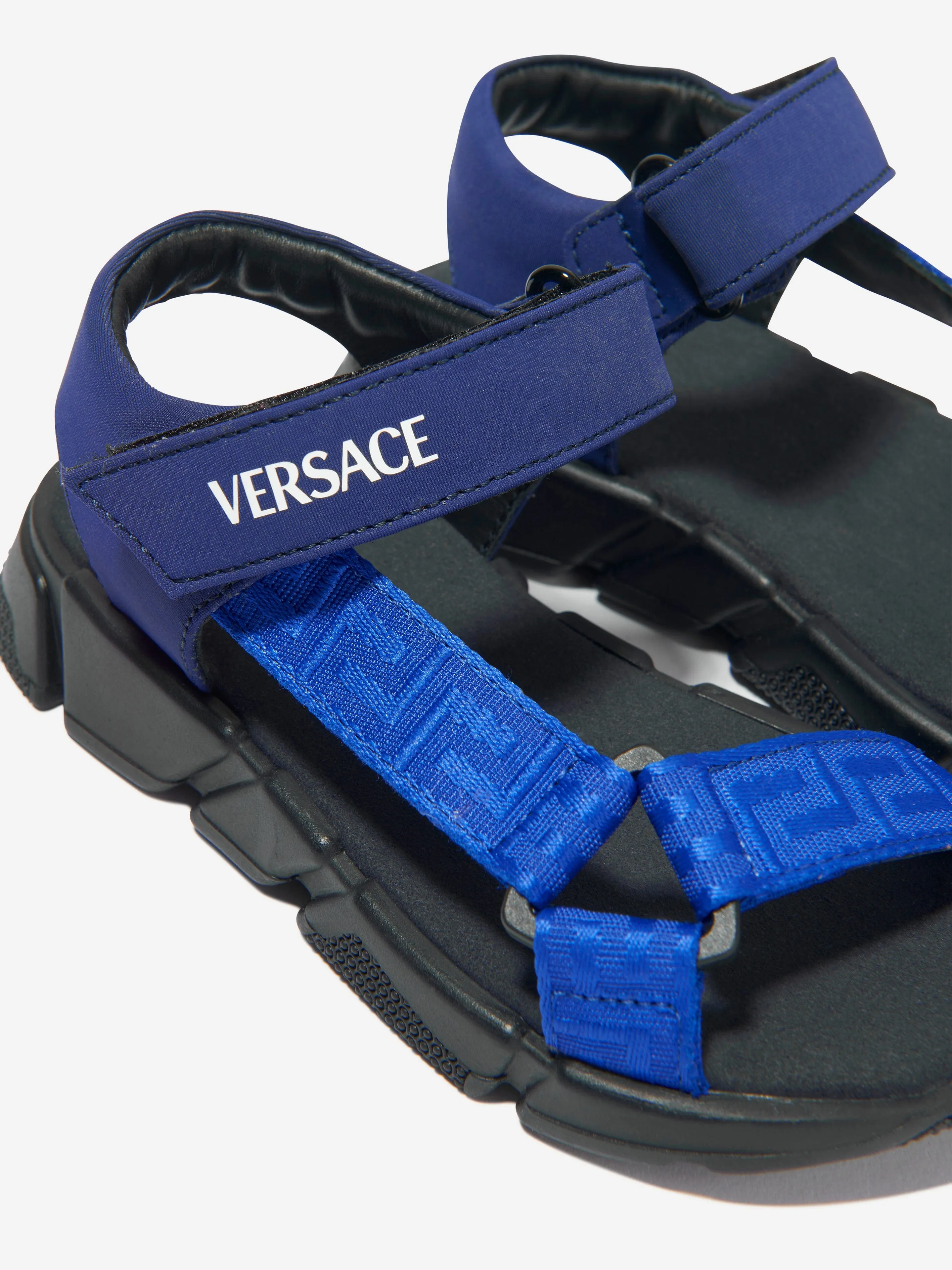 Versace Boys Neoprene Greca Strap Sandals