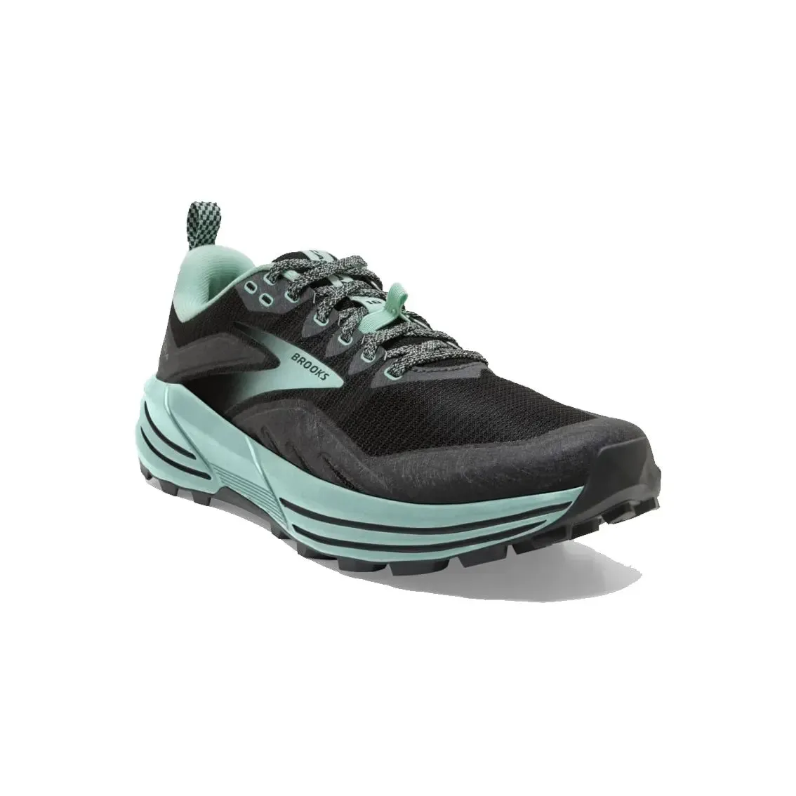 Womens Brooks Cascadia 16 (Wide) - Black / Ebony / Yucca