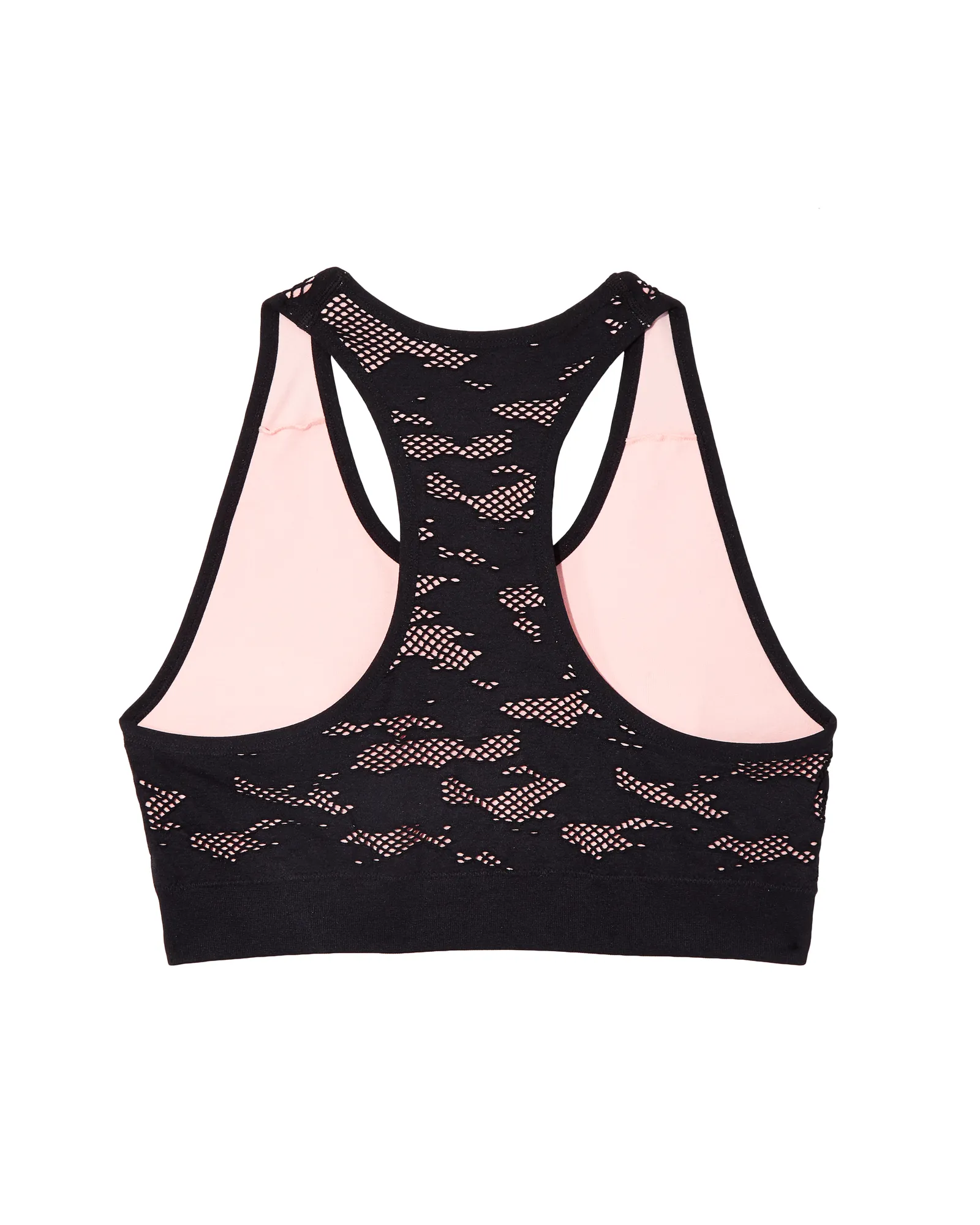 Ziller Sports Bra with Mesh Overlay | Black / Black